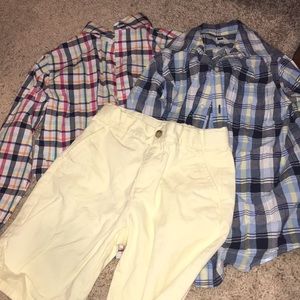 Janie & Jack boys size 8 button up shirts & shorts